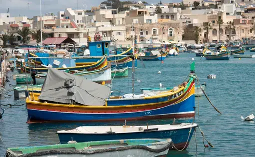 The harbor of Marsaxlokk on Malta. Image by Shutterstock.