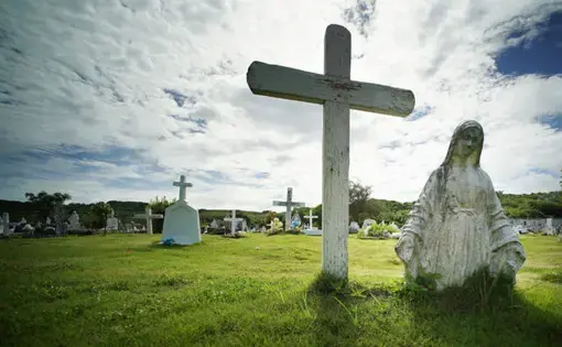 Guam's Holy Cross cemetary. Image by Cory Lum. Guam, 2017.