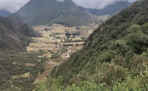 View of crater from Reserva Geobotanica Pulilahua. Image by Ayanna Dickinson. Ecuador, 2019.