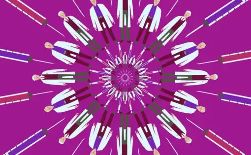 Doctors and needles. Image from How We Get To Next.&nbsp;(CC BY-SA 4.0).