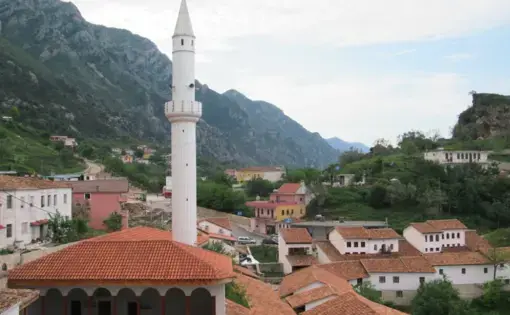 The Murad Bey Mosque in Krujë, Albania. Image by David Stanley / Creative Commons. Albania, undated.