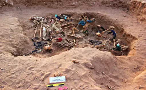 Human remains in Somaliland's Valley of Death. Photo courtesy of the Peruvian Forensic Anthropology Team (EPAF) led by Franco Mora. Somaliland, 2018.