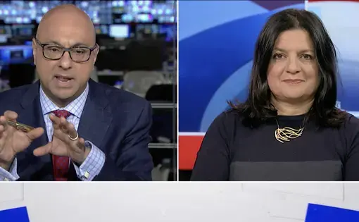 Executive Editor Indira Lakshmanan appeared on MSNBC Live with Ali Velshi to discuss attacks on the media. Image by MSNBC. United States, 2018.
