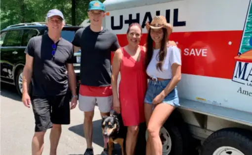 The Balthazar family at their home in Durham. Image courtesy of Gabby Balthazar. United States, 2020.