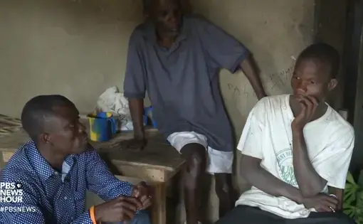 A screenshot taken from Molly Knight Raskin's PBS NewsHour story on mental health care in Liberia. Image by PBS NewsHour. Liberia, 2018.