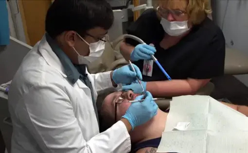 A nonprofit provides dental services to rural West Virginia. Image by Zach Fannin/PBS NewsHour. United States, 2018.