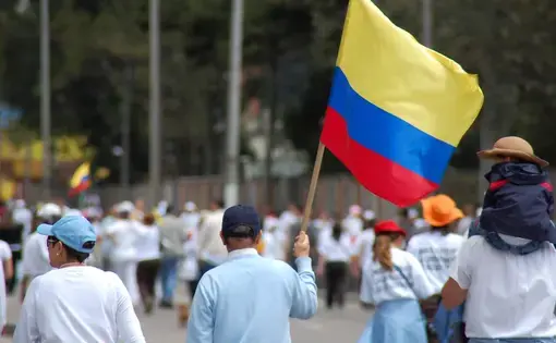 An anti-FARC demonstration. Image by AlCortés / Creative Commons. Colombia, undated.