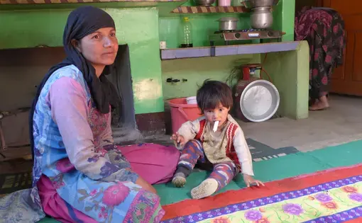 "When I was pregnant, I would rarely go to the hospital for a check-up, because that would take me a whole day," said Amina Bano, a member of Kashmir's Gujjar and Bakerwal community, one of India's most remote tribes.&nbsp;Image&nbsp;by Safina Nabi. India, 2020.