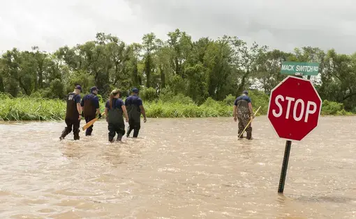 Coast Guard responds to Hurricane Laura. Image by Petty Officer 3rd Class John Michelli / CC BY. United States, 2020.