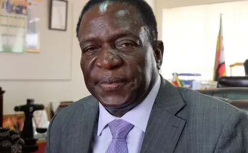 A photograph of Emmerson Mnangagwa in his office after the interview. Image by Martin Fletcher. Zimbabwe, 2017.