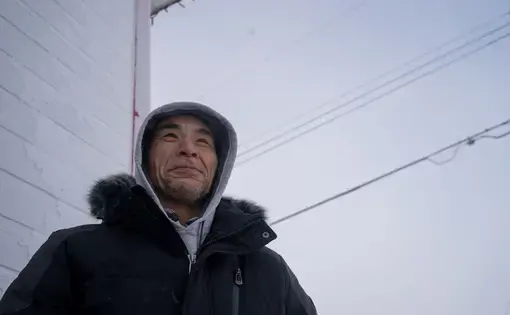 James Ungalaq, lead singer of Northern Haze. Image by Nick Mott. Canada, 2018.