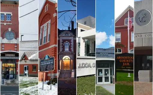 Jails and courthouses in Maine are pictured in these file photos. Composite photo courtesy of BDN.