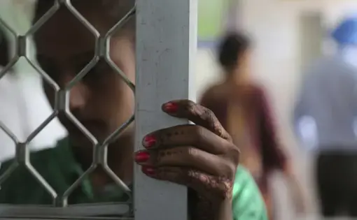 In this Thursday, Oct. 31, 2019, photo, a recovering tramadol user waits for her medication at a de-addiction center in Kapurthala, in the northern Indian state of Punjab. The pills were everywhere, as legitimate medication sold in pharmacies, but also illicit counterfeits hawked by itinerant peddlers and street vendors. India has twice the global average of illicit opiate consumption. Researchers estimate about 4 million Indians use heroin or other opioids, and a quarter of them live in the Punjab, India…