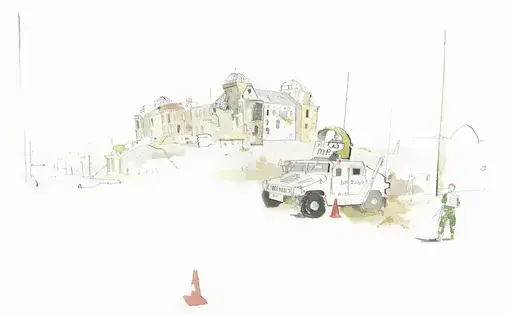 Drawing by George Butler. Afghanistan, 2014. Media file: daralaman.jpg