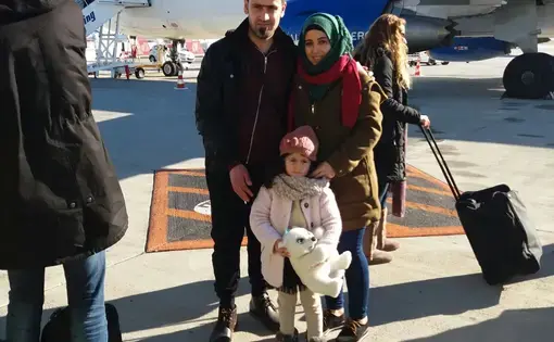 Abeer and her family arrive in Munich. Image provided by Abeer Albadawi. Germany, 2016.