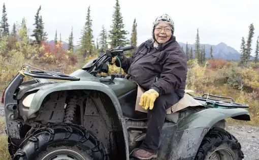 Sarah James on her four-wheeler. Image by Amy Martin. United States, 2019.