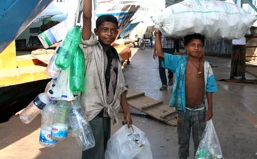 In Dhaka, Bangladesh, some 4 million squatters who live in slums do not have legal access to basic services, such as safe water and toilets. These people often are forced to rely on unsafe well water provided by slum lords or buy bottled water from “water sharks.” Media file: 20100901_0996_2.jpg