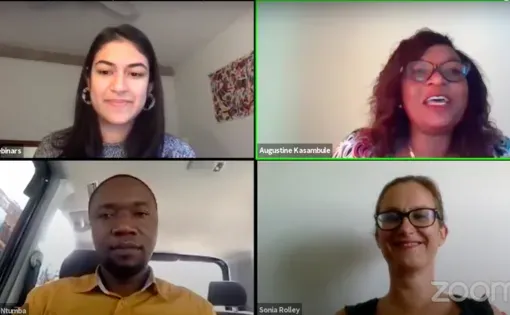The Congo Basin Rainforest Journalism Fund hosted the fourth and final module of its webinar series on December 4, 2020. The session, titled “Preparation and protection of the journalist in the production of field reports,” featured panelists Sonia Rolley and Alfred Ntumba.
