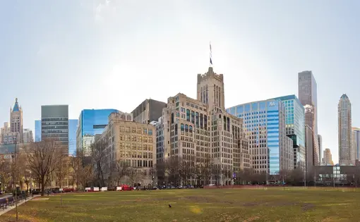 Panoramic view of Northwestern Medicine buildings in Chicago. Chicago, USA - November 22, 2019.