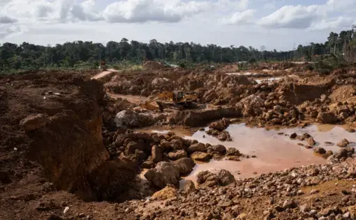 A mining site in a small Maroon village in Suriname.