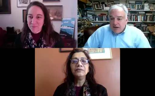 Image of the Zoom call with all the panelists appearing on screen