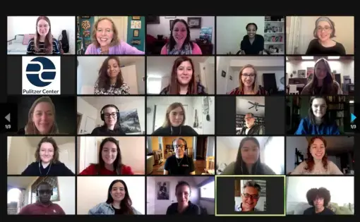 Reporting Fellows gather for a mini conference on Zoom.