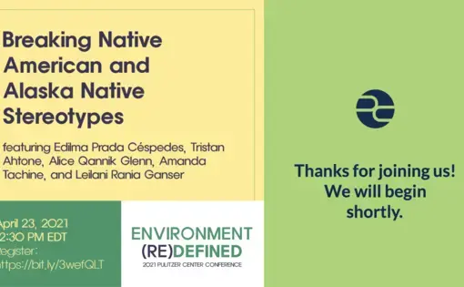 Zoom slide reads: "Breaking Native American and Alaska Native Stereotypes."