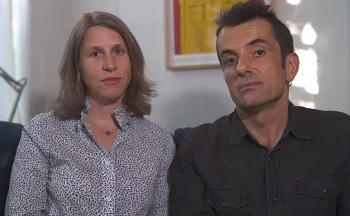 Nadja Drost and Bruno Federico accept their Peabody Award.