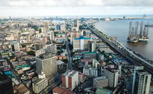 Aerial view of Lagos, Nigeria.