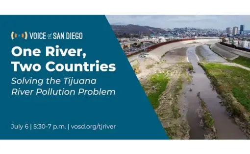 photo of Tijuana river next to text about event