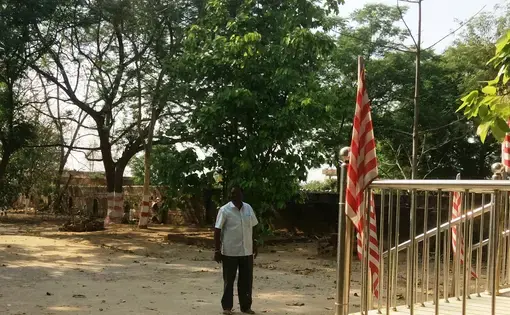 man stands in area