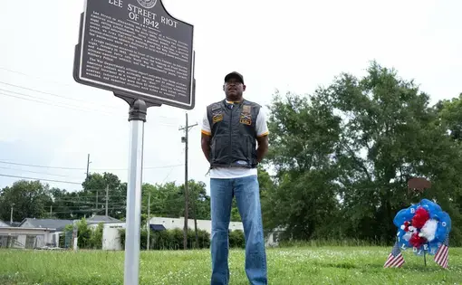A man by sign