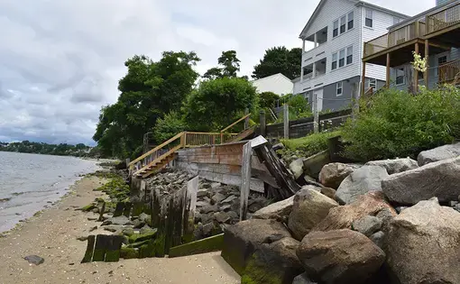 A section of the Providence, Rhode Island shoreline