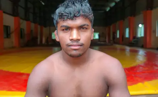 Man staring at camera