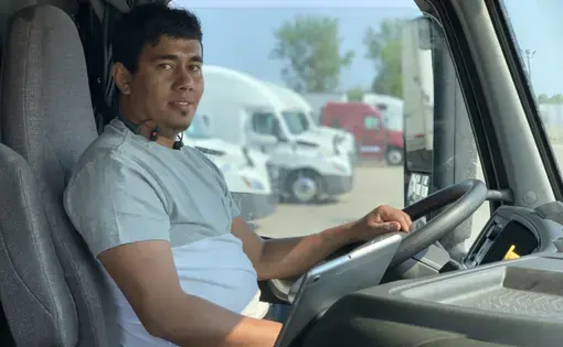 Man sits in truck