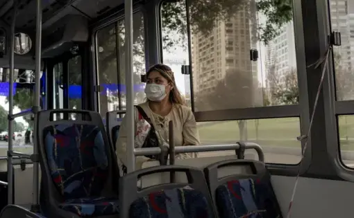 woman on bus