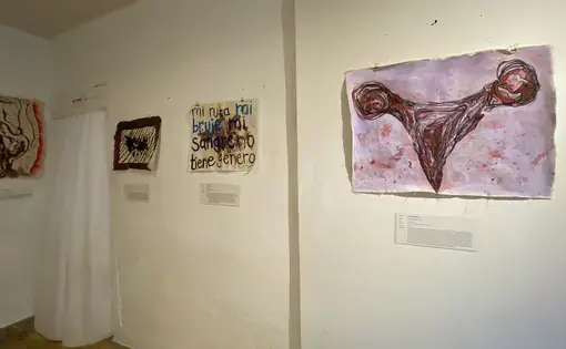 paintings at menstrual exhibition