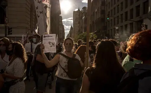 woman protesting