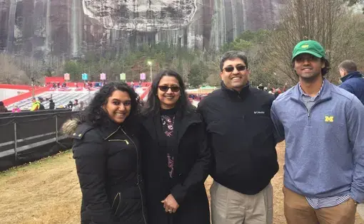 Family poses for a photo