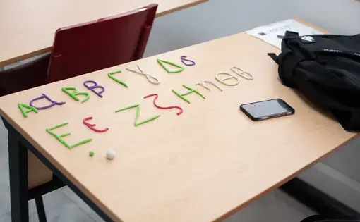 desk with letters