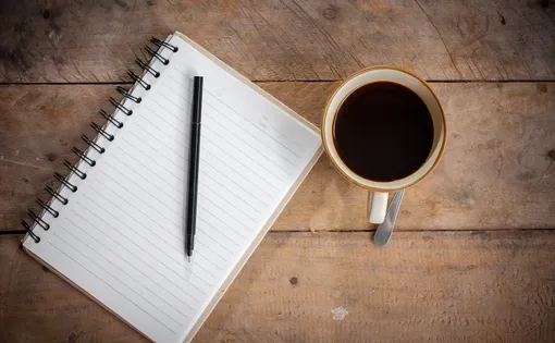 coffee and notebook