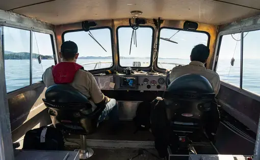 2 men on a boat