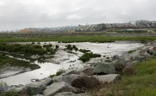 A tributary near the U.S.-Mexico border where sewage from Tijuana flows through