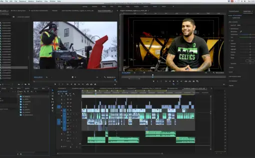 screenshot of Adobe Premiere Pro editing process