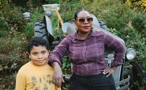 A woman and a son