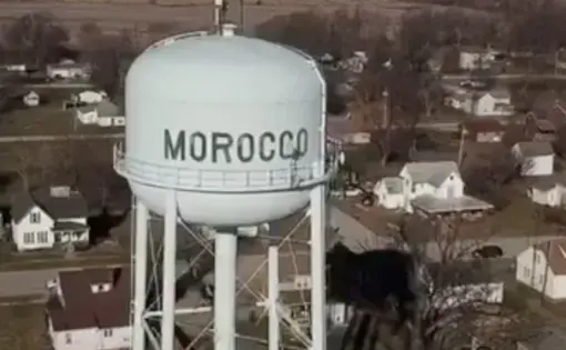 water tower in Morocco, IN