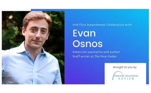 Promotional graphic for Evan Osnos event.