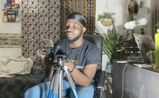 Bright Ofosu Amoabeng records a live weekly discussion