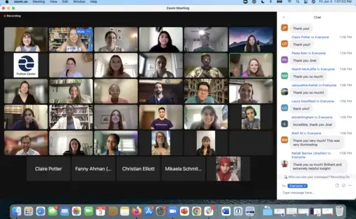 Zoom session with Reporting Fellows on June 3, 2022