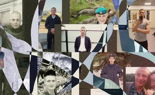 collage of social media photos of Russian solders